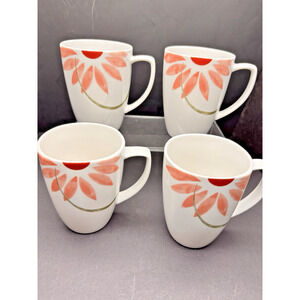 4 CORELLE Coordinates PRETTY PINK 12oz Coffee Mugs Porcelain
